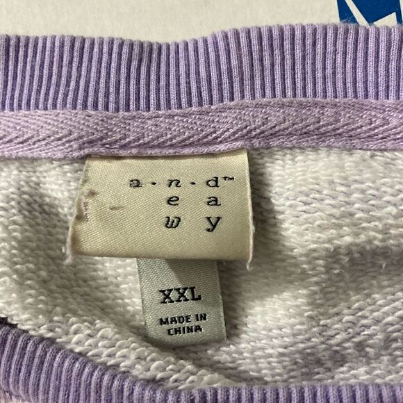 ANDEAWY PURPLE/WHITE STRIPED SWEATSHIRT / SZ XXL - Picture 6 of 6
